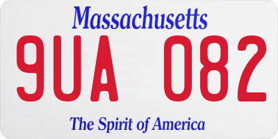 MA license plate 9UA082