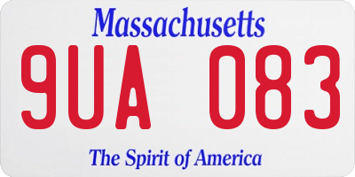 MA license plate 9UA083