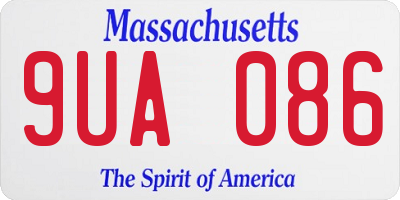 MA license plate 9UA086