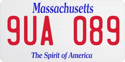 MA license plate 9UA089