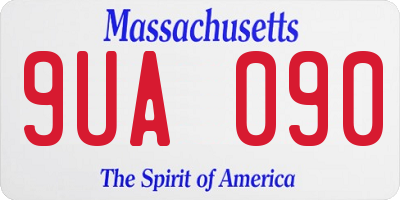 MA license plate 9UA090