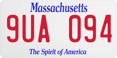 MA license plate 9UA094