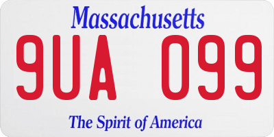 MA license plate 9UA099