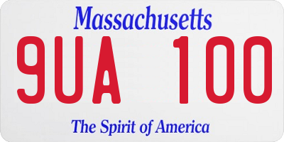 MA license plate 9UA100