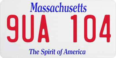 MA license plate 9UA104