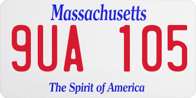 MA license plate 9UA105