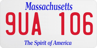 MA license plate 9UA106