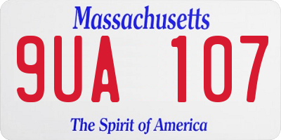 MA license plate 9UA107