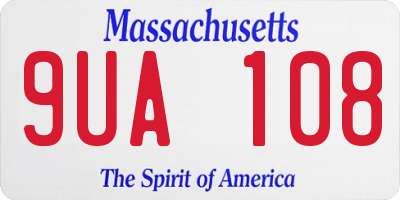 MA license plate 9UA108