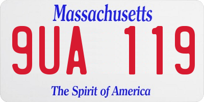 MA license plate 9UA119