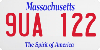MA license plate 9UA122