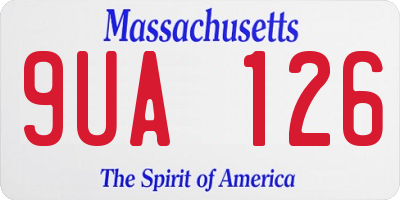 MA license plate 9UA126