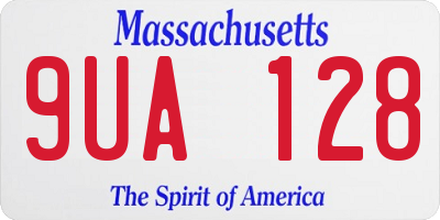 MA license plate 9UA128