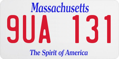MA license plate 9UA131