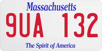 MA license plate 9UA132