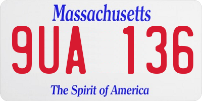 MA license plate 9UA136