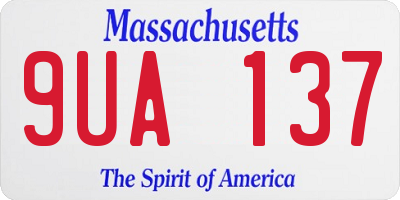 MA license plate 9UA137