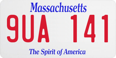 MA license plate 9UA141
