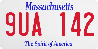 MA license plate 9UA142