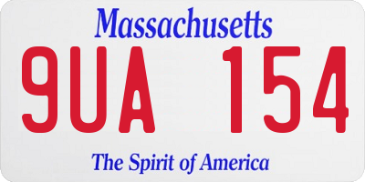 MA license plate 9UA154