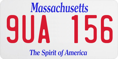 MA license plate 9UA156