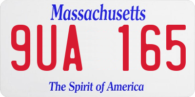 MA license plate 9UA165