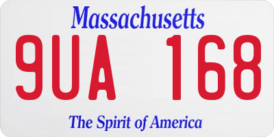 MA license plate 9UA168