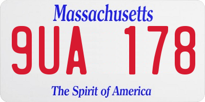 MA license plate 9UA178