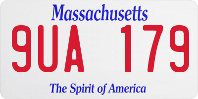 MA license plate 9UA179