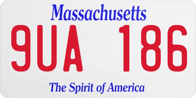 MA license plate 9UA186