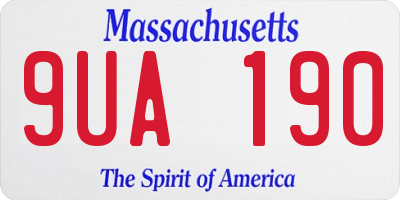 MA license plate 9UA190