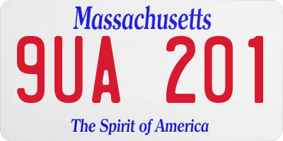 MA license plate 9UA201