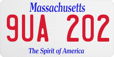 MA license plate 9UA202