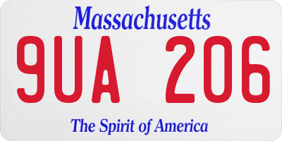 MA license plate 9UA206