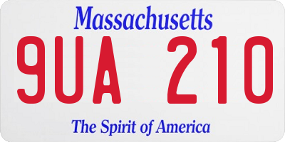 MA license plate 9UA210