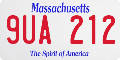 MA license plate 9UA212