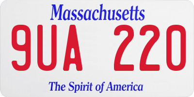 MA license plate 9UA220