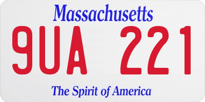 MA license plate 9UA221