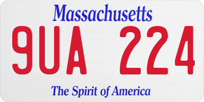 MA license plate 9UA224