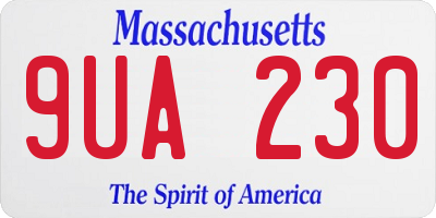 MA license plate 9UA230
