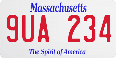 MA license plate 9UA234