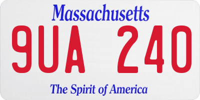 MA license plate 9UA240