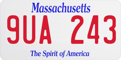 MA license plate 9UA243