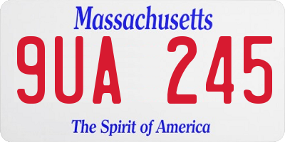 MA license plate 9UA245