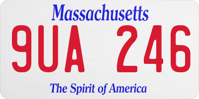 MA license plate 9UA246
