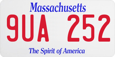 MA license plate 9UA252