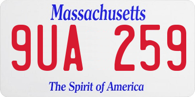 MA license plate 9UA259