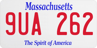 MA license plate 9UA262