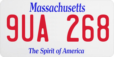 MA license plate 9UA268