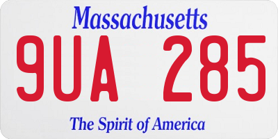 MA license plate 9UA285